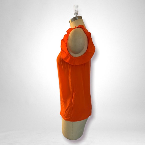 Joe Fresh orange silk top, size S/P - Picture 3 of 4
